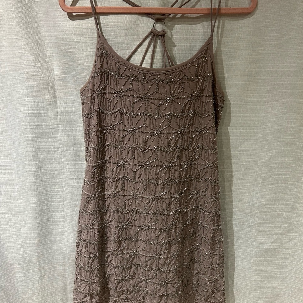 Lavender Beaded Strappy Dress